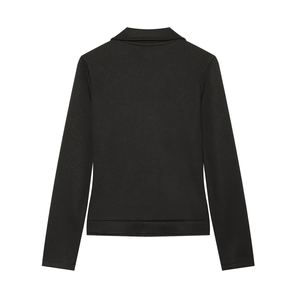 Women's diagonal zipper button decoration casual jacket