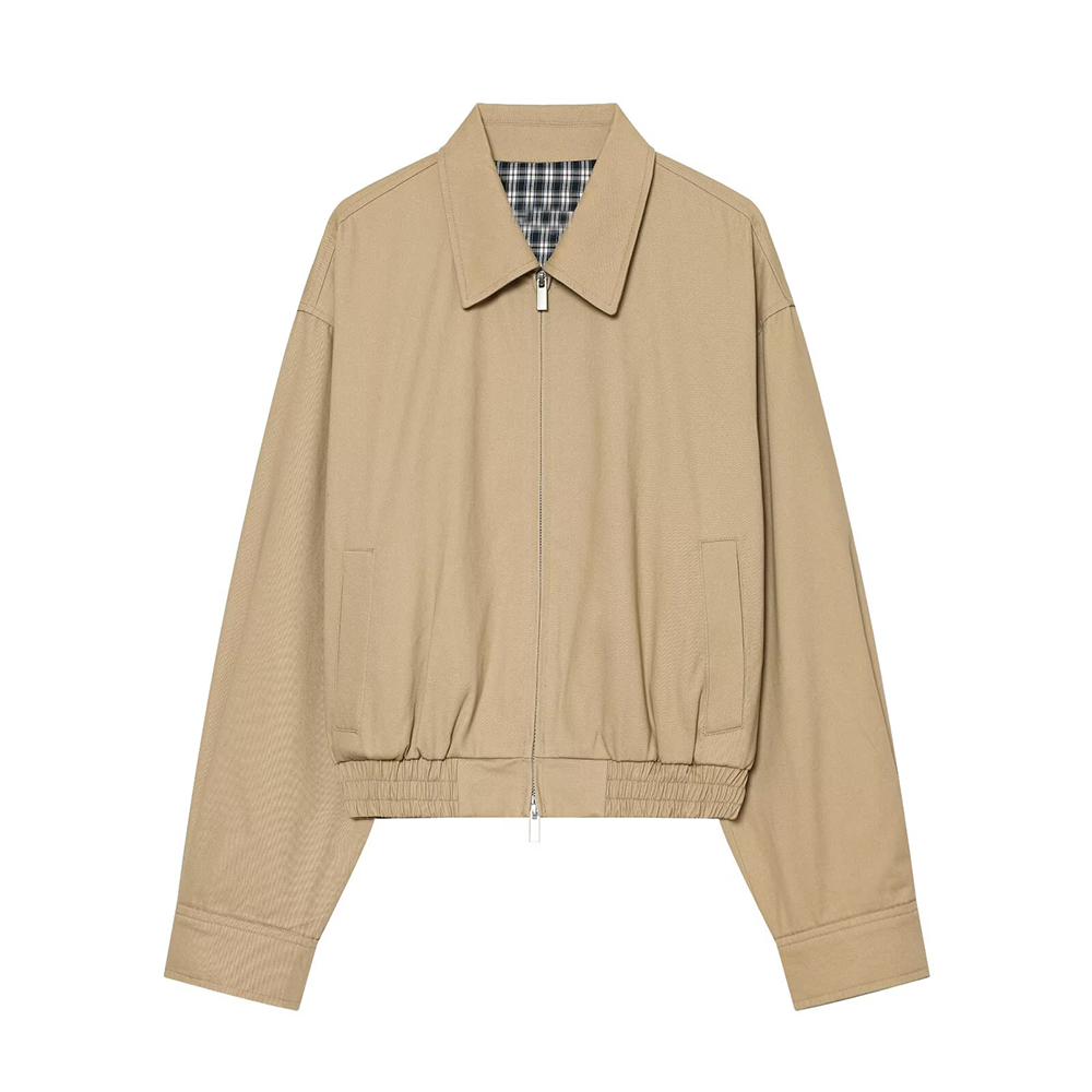 Women's Lapel zipper short Coat