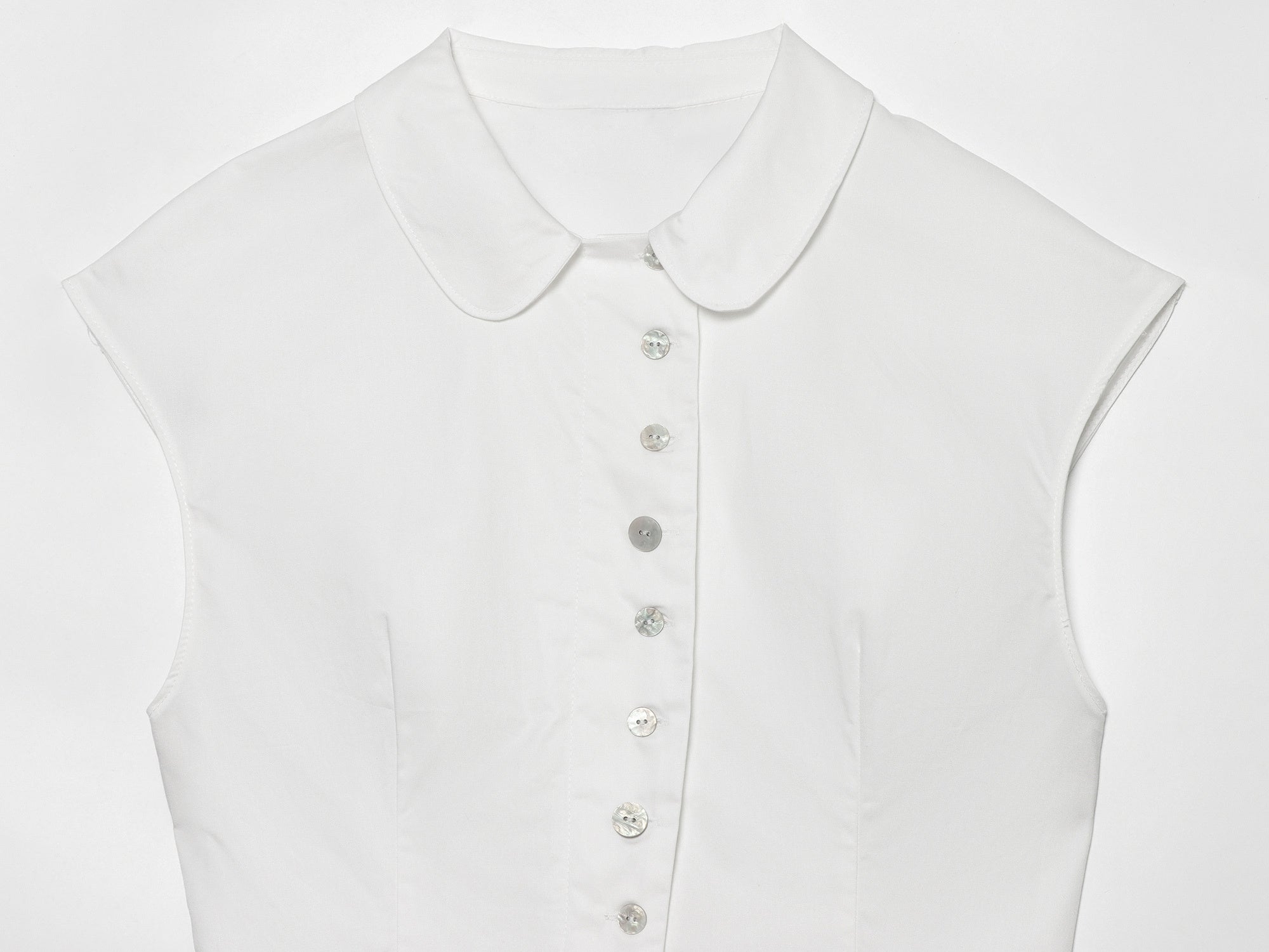 Women's breasted decorative sleeveless lapel top