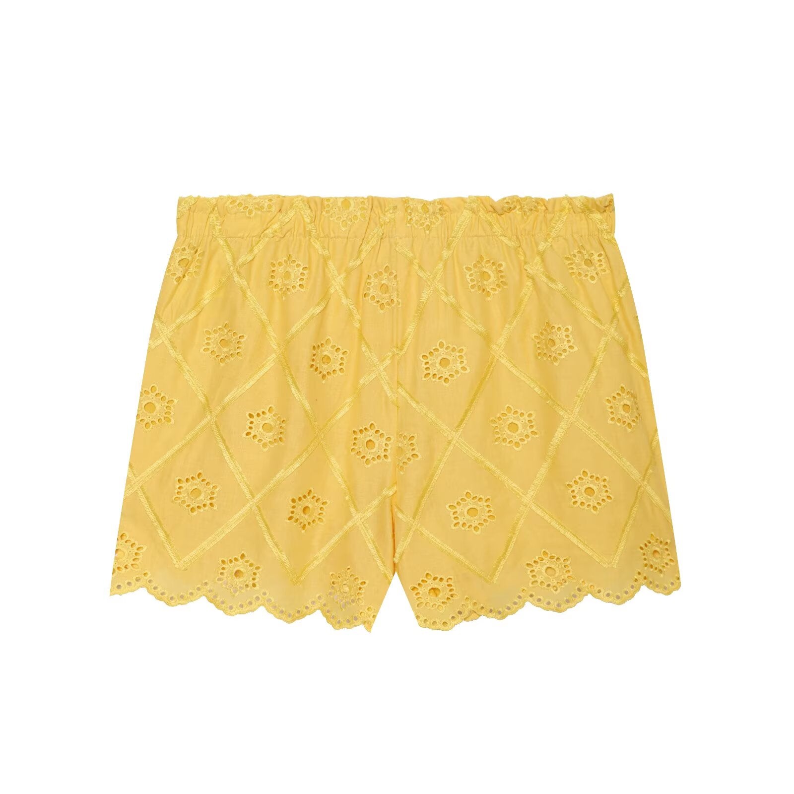 suit Women's 2 pieces hollowed out embroidered lace up top+Shorts