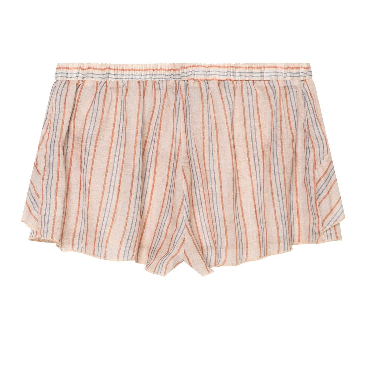 suit Women's 2 pieces striped layered decorative shirt+shorts