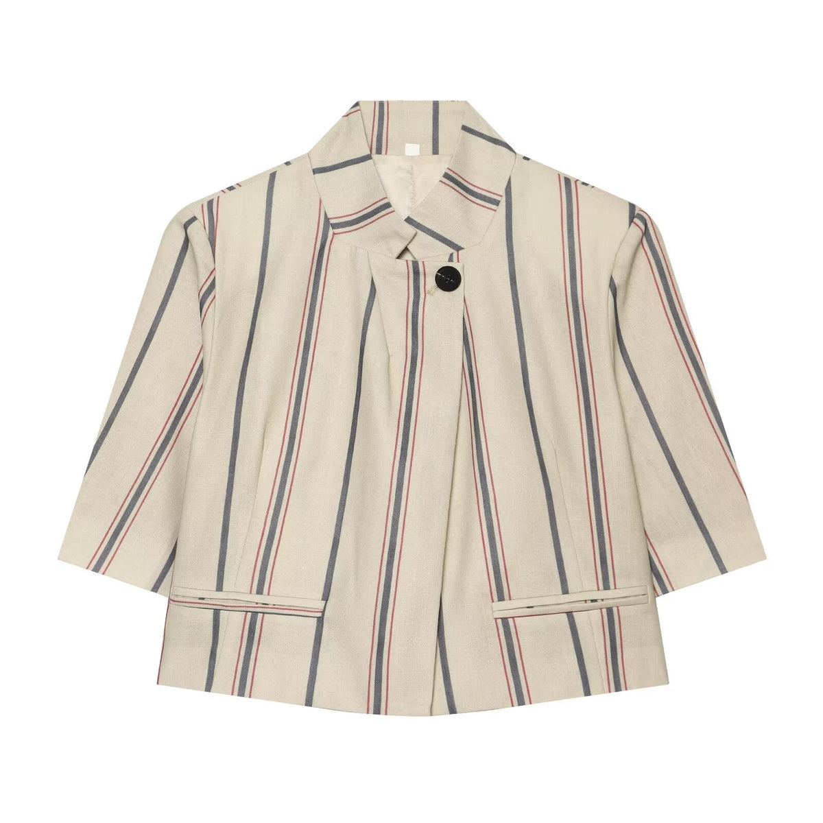 suit Women's 2 pieces short striped Blazer Coat +Pants