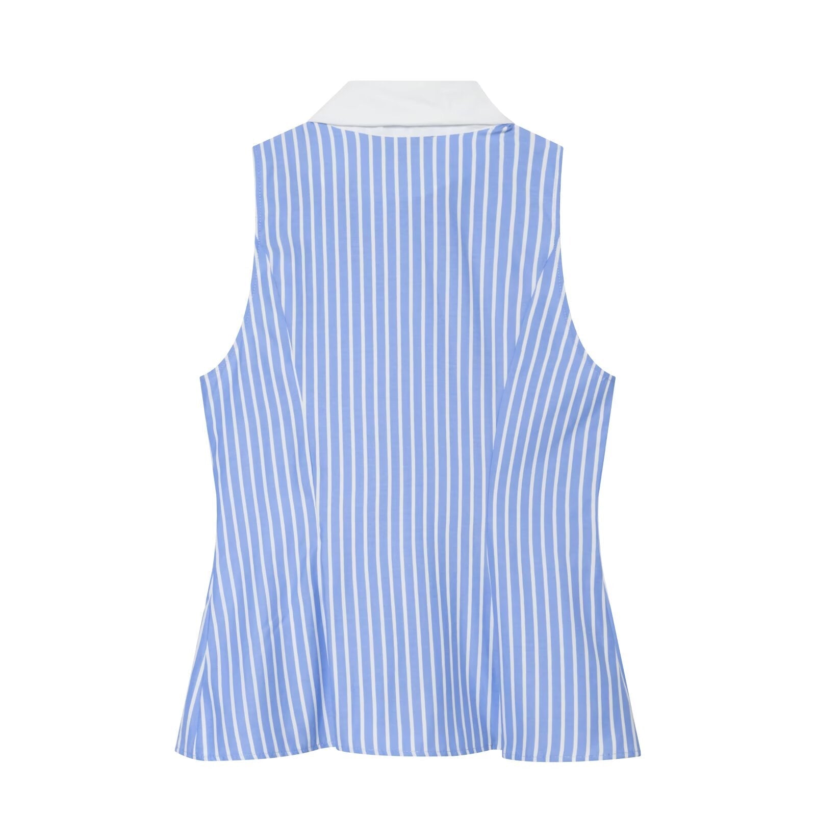 Women's bow decoration striped sleeveless shirt