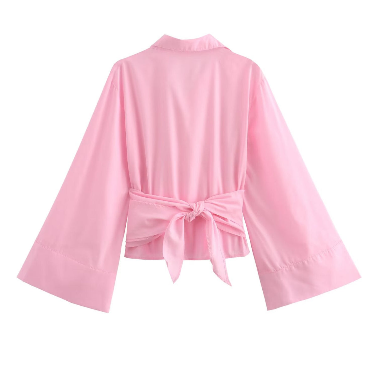 Women's bow decoration casual poplin shirt