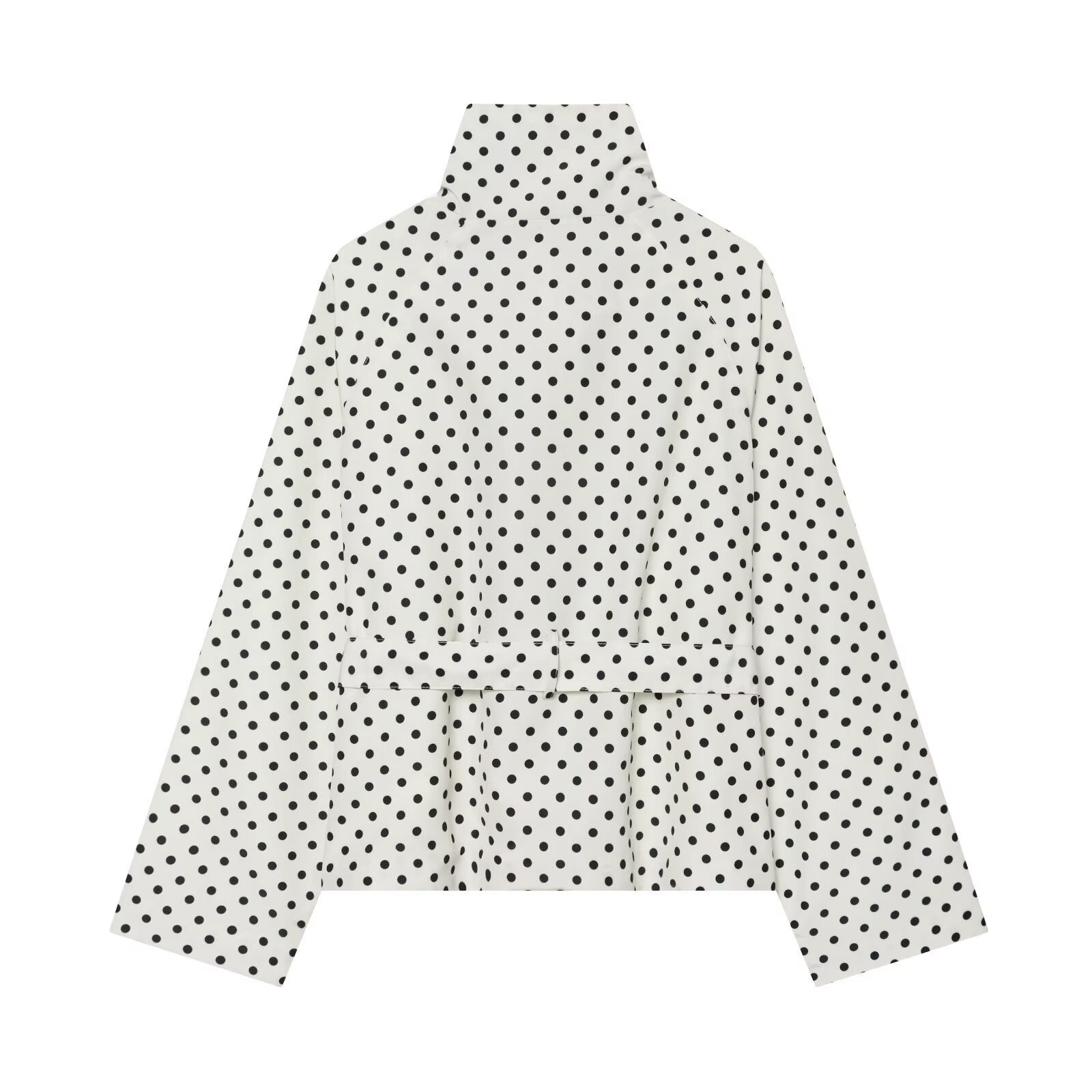 Women's With Belt stand collar polka dot trench coat