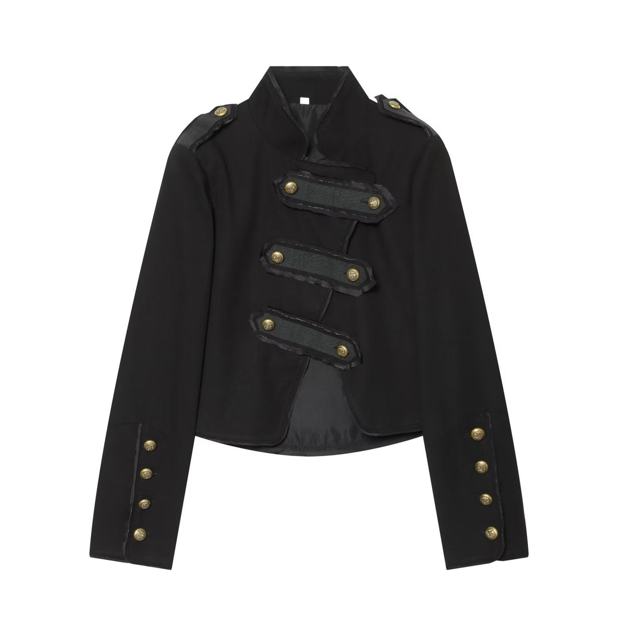 Women's rope knot decorative stand collar jacket