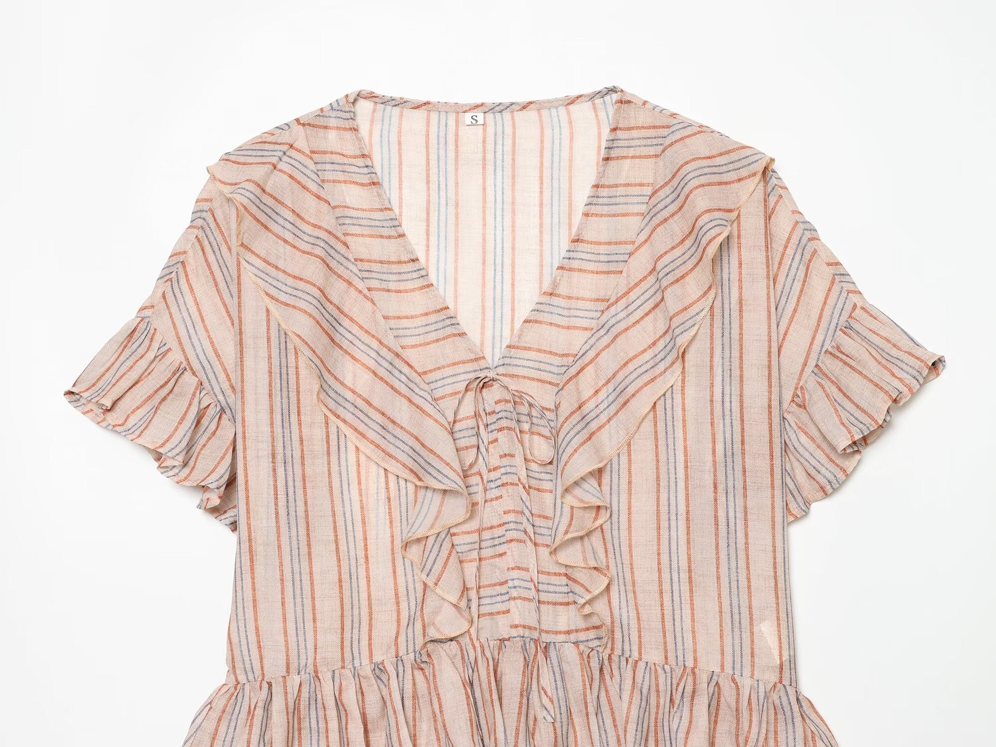 suit Women's 2 pieces striped layered decorative shirt+shorts