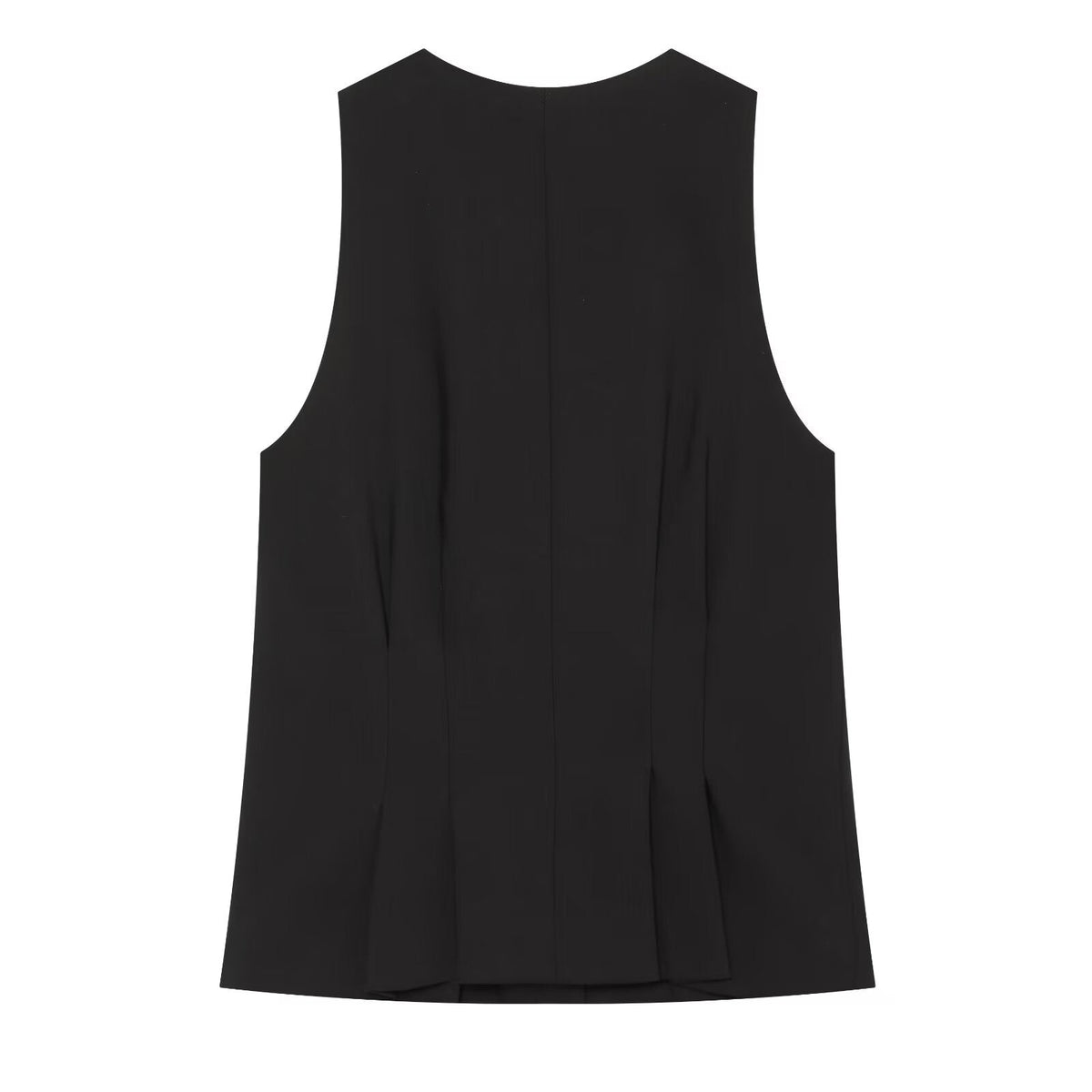 suit Women's 2 pieces pleated decorative slim vest+mini flared pants