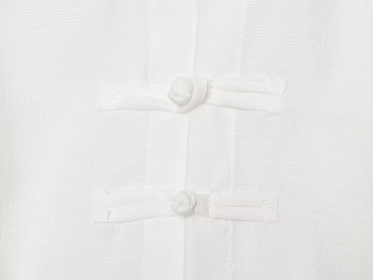 Women's standing collar buckle short top