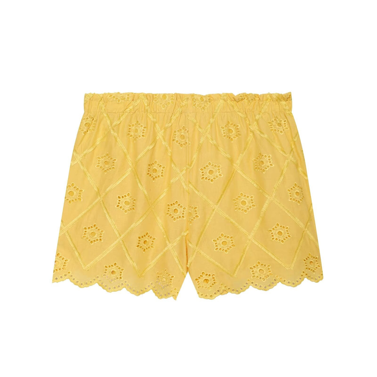 suit Women's 2 pieces hollowed out embroidered lace up top+Shorts