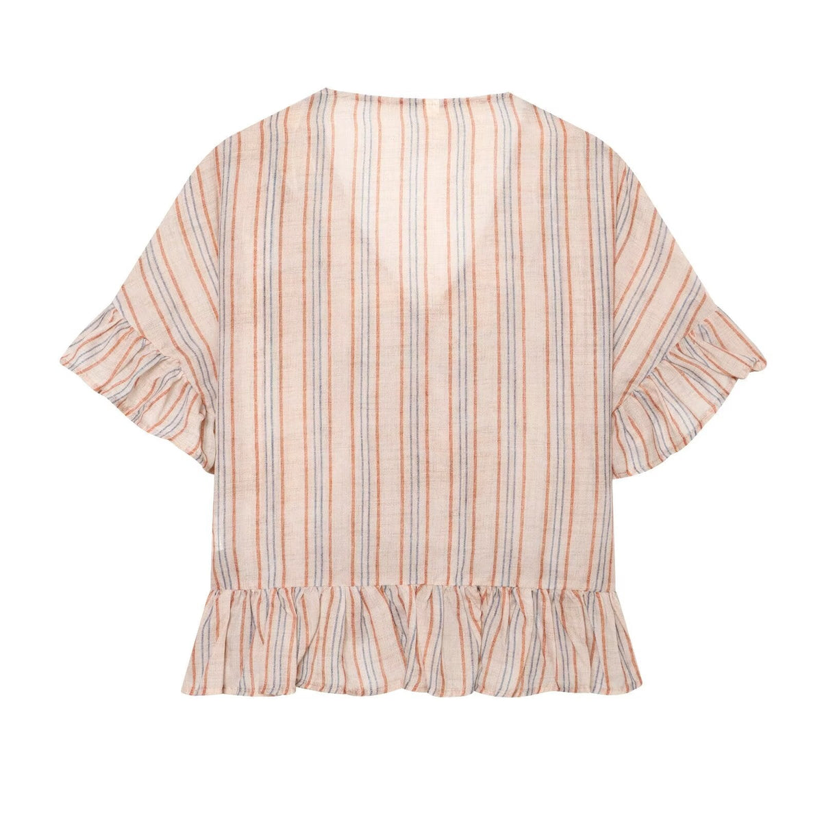 suit Women's 2 pieces striped layered decorative shirt+shorts